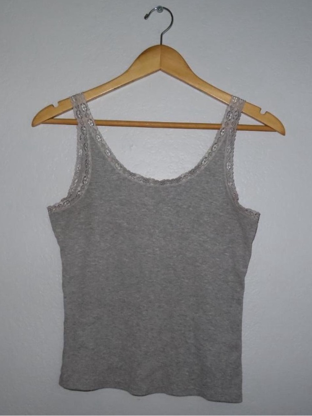 Nordstrom Lace-Trim Tank Top - Light Gray